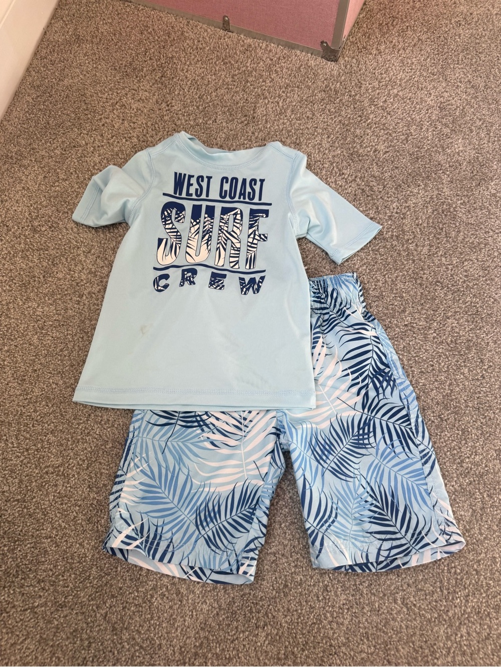 The Children's Place Light Blue 'West Coast Surf Crew' Rashguard Set